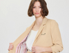 Recycled Shirred Sleeve Blazer- Latte