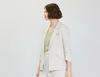 Recycled Shirred Sleeve Blazer- Oyster